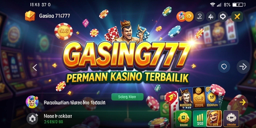 Tampilan utama GASING777 dengan aksi permainan Kasino yang seru.