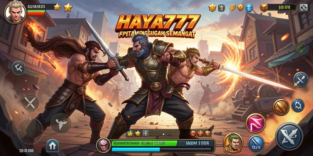 Tampilan gameplay HAYA777 yang penuh aksi dan pertarungan seru.