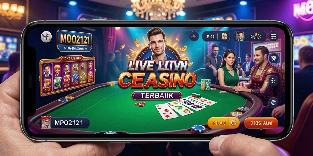 Screenshot MPO2121 menampilkan dealer yang ramah dalam permainan Live Casino.