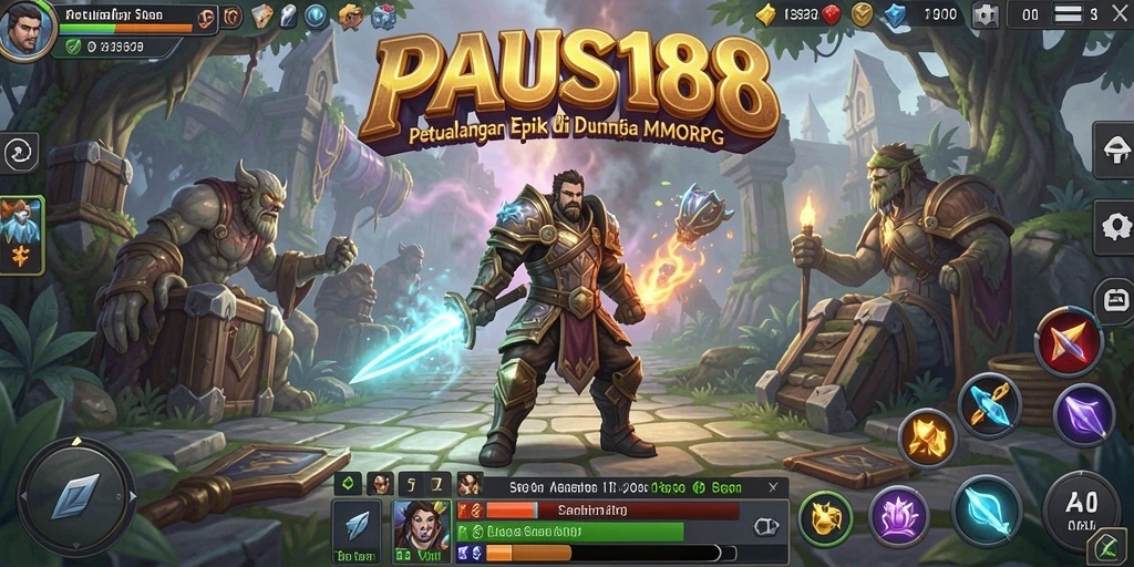 Screenshot gameplay PAUS188 yang menunjukkan peperangan epik antara pemain.