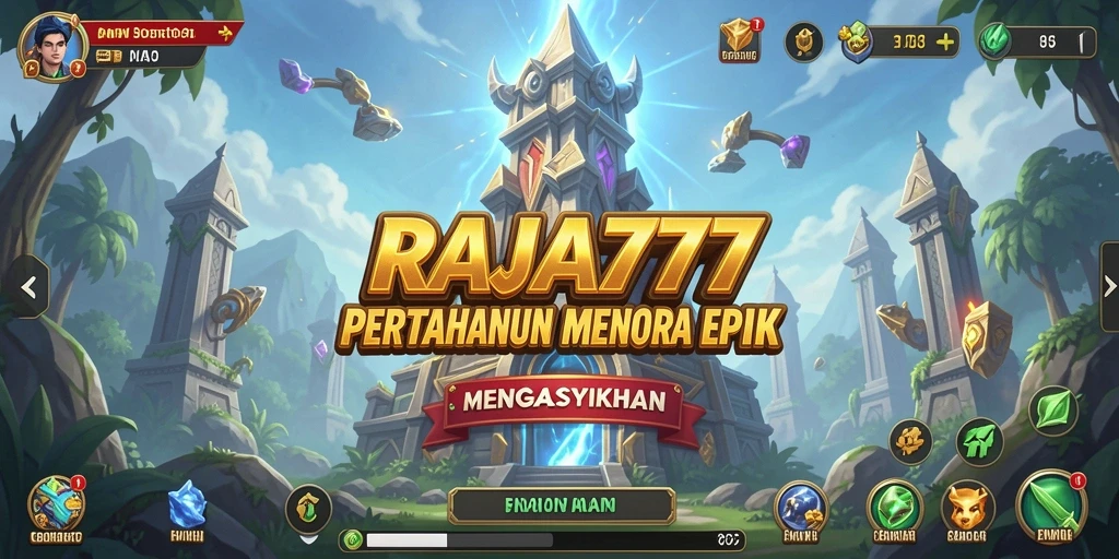 Tampilan mengesankan dari gameplay Tower Defense di RAJA777.