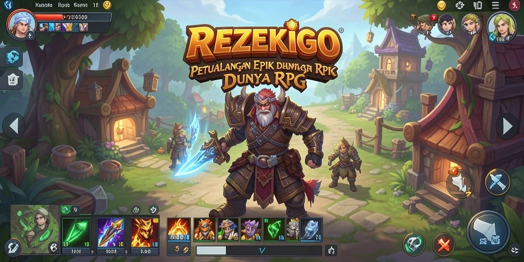 Screenshot gameplay REZEKIGO menunjukkan petualangan seru di dunia RPG.