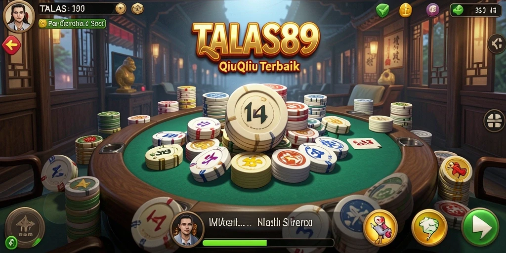 Screenshot TALAS89 menampilkan aksi seru permainan QiuQiu.
