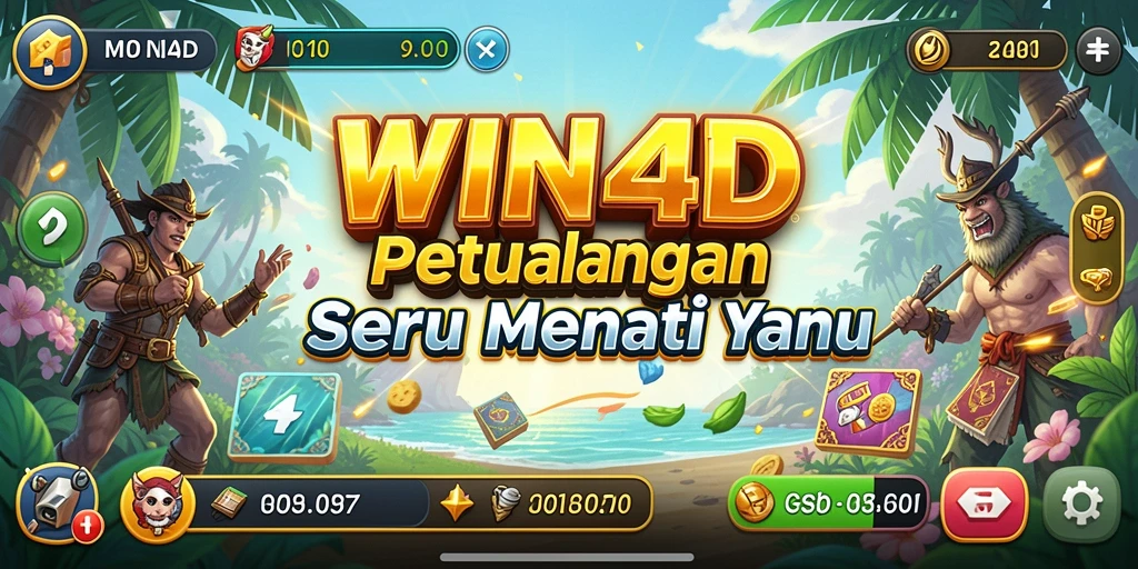 Tangkapan layar menunjukkan kegembiraan dalam gameplay petualangan WIN4D.